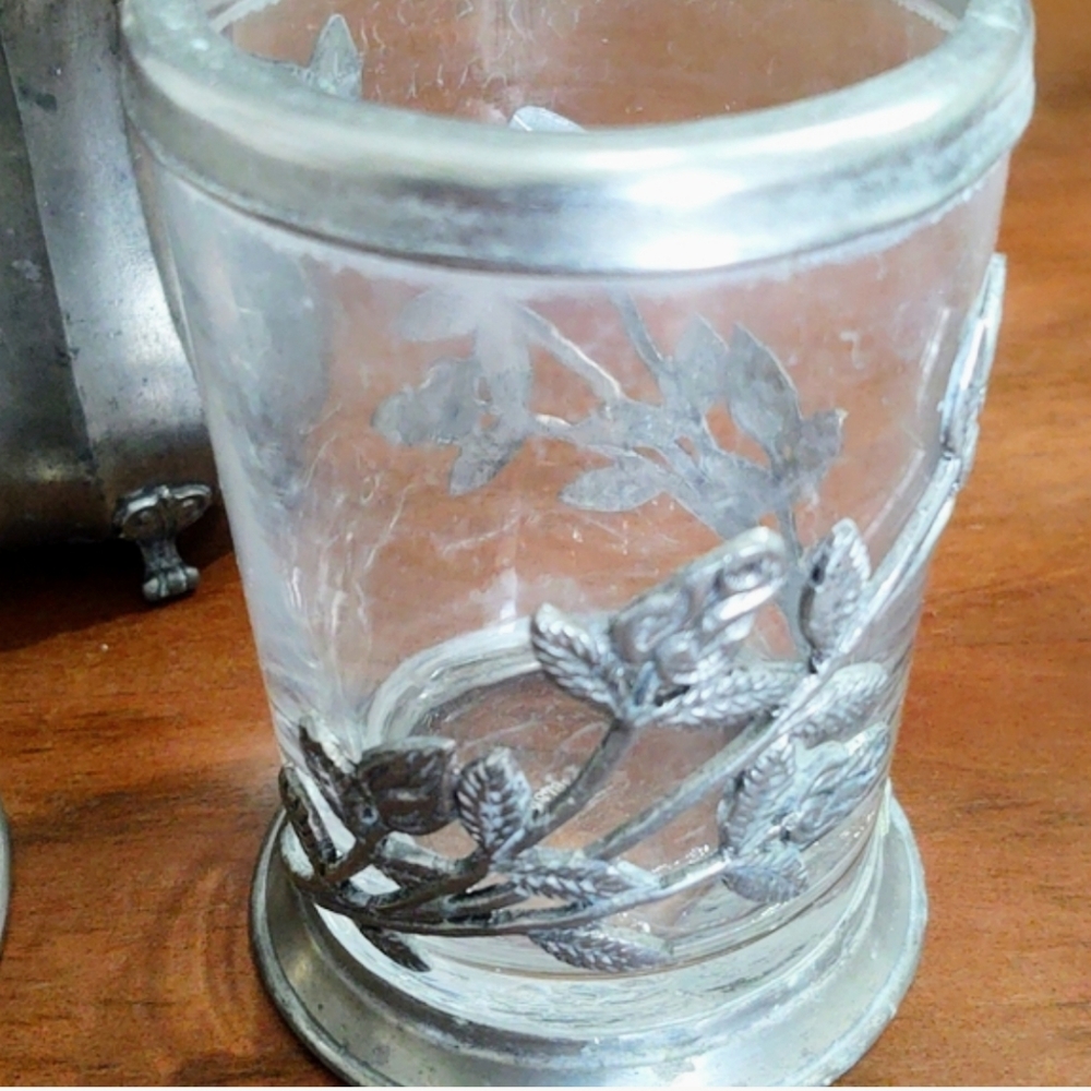 Labrezel Rose Pewter Glass Canister
